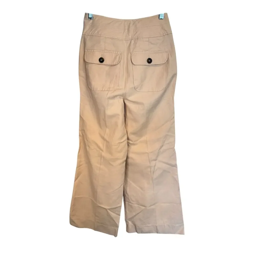 BODEN NWT High Waist Wide Leg Trousers Size US 2 Petite Cotton Linen $159 MSRP - Picture 5 of 12